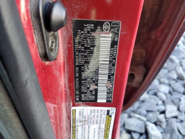 2T1BR32E95C355559 - 2005 TOYOTA COROLLA CE RED photo 12