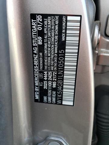 W1K5J4GB1LN105015 - 2020 MERCEDES-BENZ CLA 250 GRAY photo 12