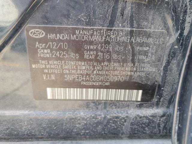 5NPEB4AC0BH050970 - 2011 HYUNDAI SONATA GLS BLACK photo 13