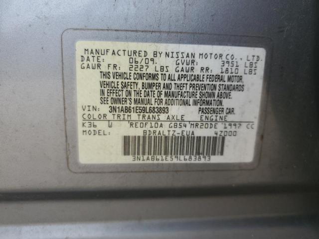 3N1AB61E59L683893 - 2009 NISSAN SENTRA 2.0 SILVER photo 12