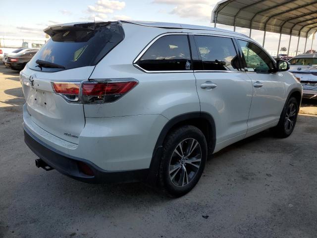 5TDJKRFH7GS326997 - 2016 TOYOTA HIGHLANDER XLE WHITE photo 3