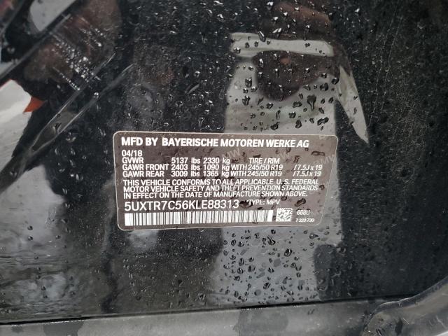 5UXTR7C56KLE88313 - 2019 BMW X3 SDRIVE30I Қара фото 13