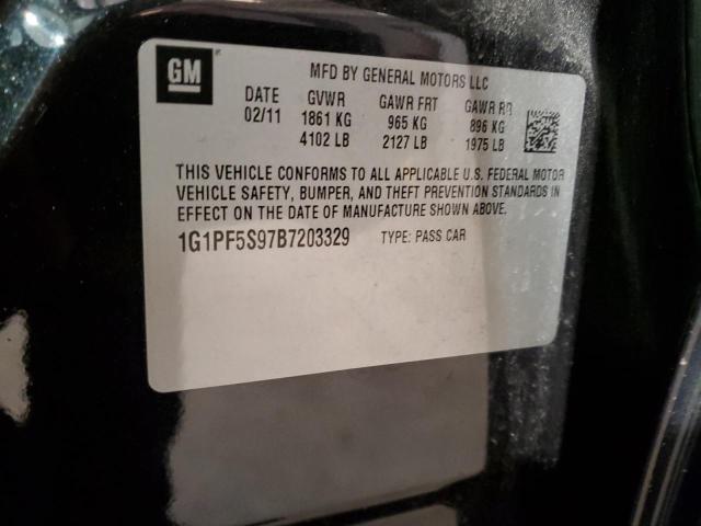 1G1PF5S97B7203329 - 2011 CHEVROLET CRUZE LT BLACK photo 12