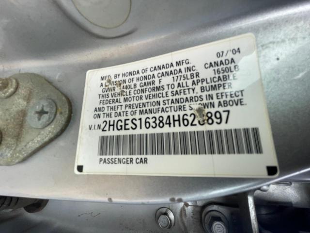 2HGES16384H628897 - 2004 HONDA CIVIC DX VP Gümüş foto 10