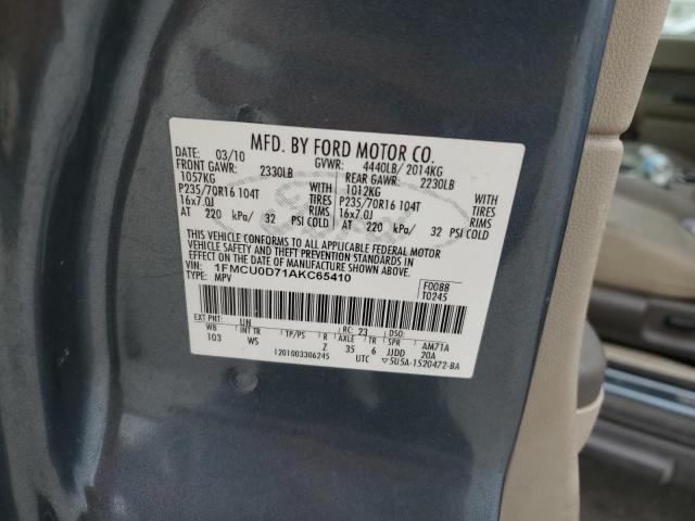 1FMCU0D71AKC65410 - 2010 FORD ESCAPE XLT BLUE photo 13