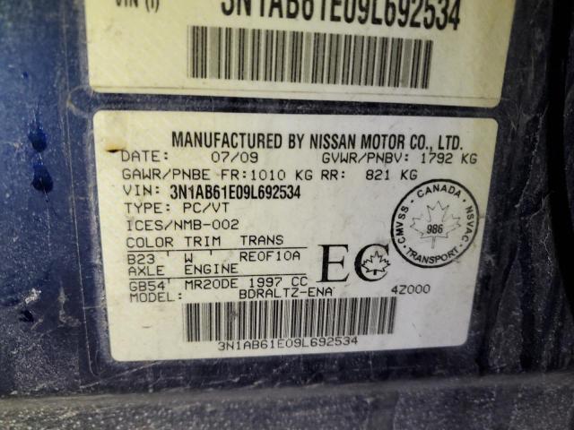 3N1AB61E09L692534 - 2009 NISSAN SENTRA 2.0 BLUE photo 12