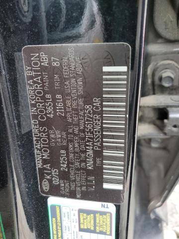 KNAGM4A71F5617258 - 2015 KIA OPTIMA LX BLACK photo 12