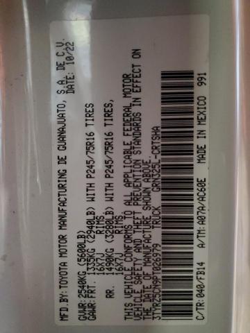 3TYRZ5CN9PT026979 - 2023 TOYOTA TACOMA ACCESS CAB Blanc photo 12