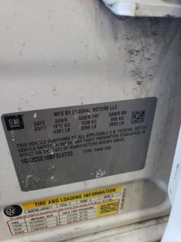 1G1ZC5E18BF330703 - 2011 CHEVROLET MALIBU 1LT WHITE photo 12