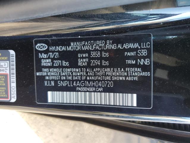 5NPLL4AG1MH040720 - 2021 HYUNDAI ELANTRA SE BLACK photo 12