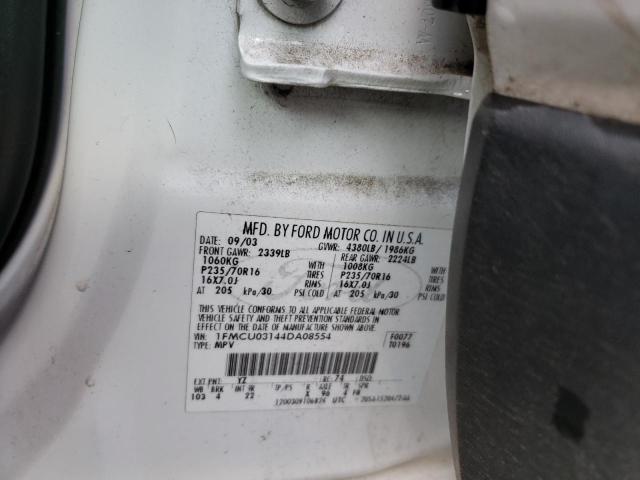 1FMCU03144DA08554 - 2004 FORD ESCAPE LIM XLT WHITE photo 12