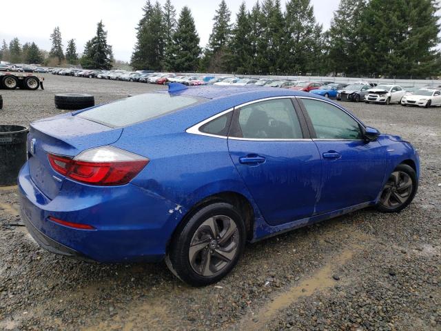 19XZE4F55KE026039 - 2019 HONDA INSIGHT EX BLUE photo 3