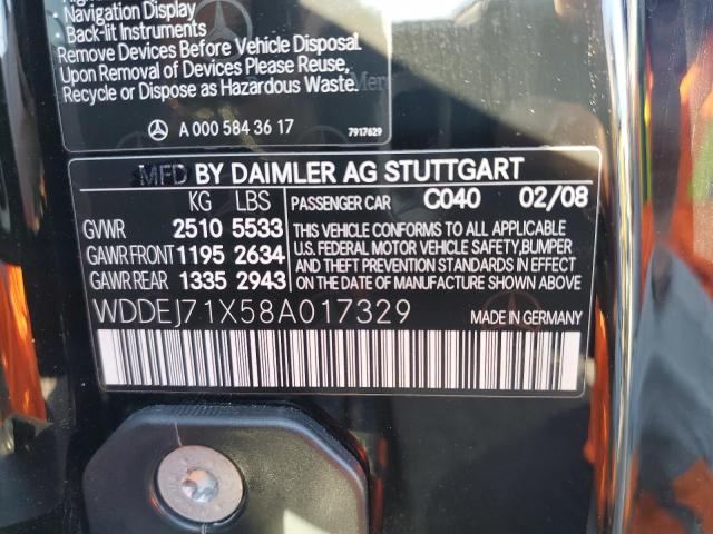 WDDEJ71X58A017329 - 2008 MERCEDES-BENZ CL 550 BLACK photo 12