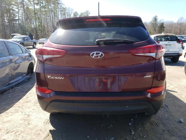 KM8J3CA43HU421404 - 2017 HYUNDAI TUCSON LIMITED MAROON photo 6