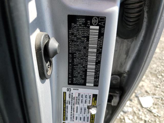 2T1KE40E19C016529 - 2009 TOYOTA MATRIX S SILVER photo 12