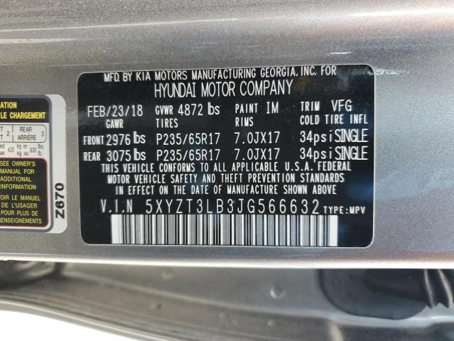 5XYZT3LB3JG566632 - 2018 HYUNDAI SANTA FE S SILVER photo 13