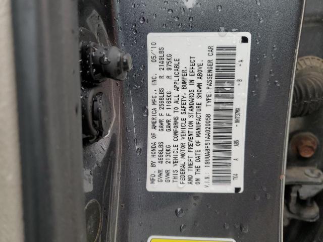 19UUA8F51AA020058 - 2010 ACURA TL GRAY photo 12