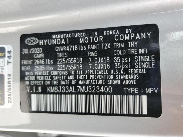 KM8J33AL7MU323400 - 2021 HYUNDAI TUCSON LIMITED GRAY photo 13