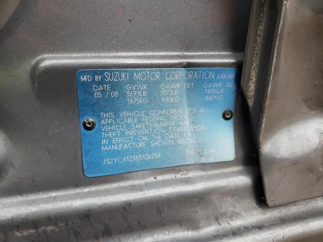 JS2YC412385106254 - 2008 SUZUKI SX4 GRAY photo 12