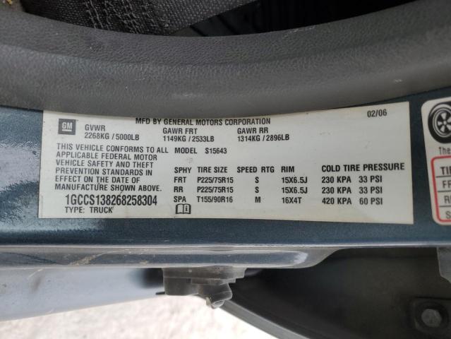 1GCCS138268258304 - 2006 CHEVROLET COLORADO GRAY photo 13