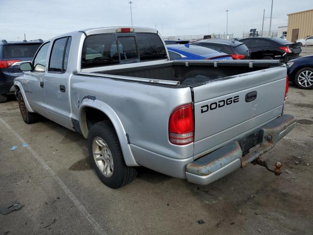 1B7HL38NX2S709134 - 2002 DODGE DAKOTA QUAD SPORT SILVER photo 2