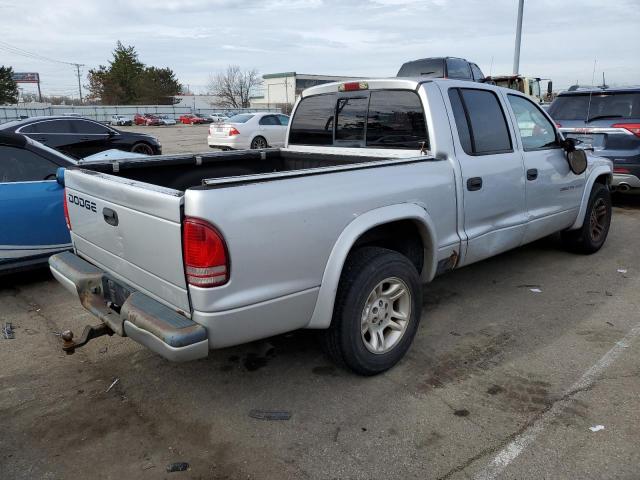 1B7HL38NX2S709134 - 2002 DODGE DAKOTA QUAD SPORT SILVER photo 3