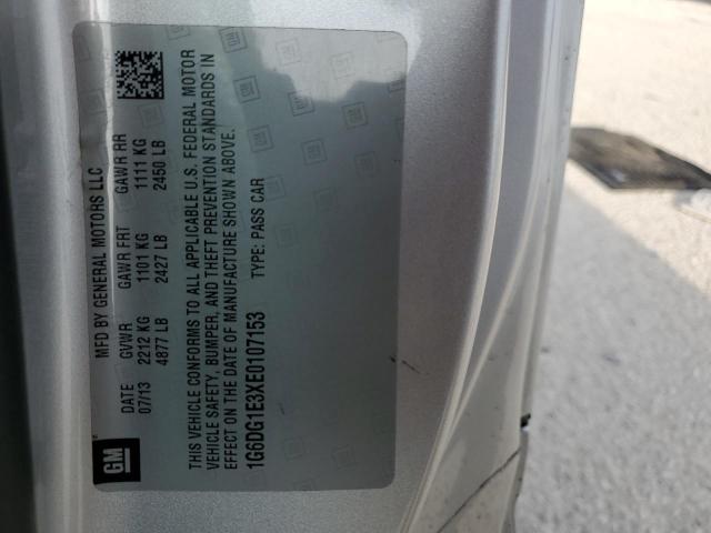 1G6DG1E3XE0107153 - 2014 CADILLAC CTS PERFORMANCE COLLECTION ვერცხლისფერი ფოტო 13