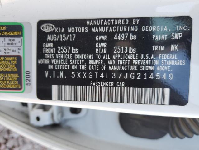 5XXGT4L37JG214549 - 2018 KIA OPTIMA LX WHITE photo 13