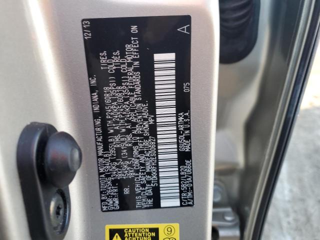 5TDKKRFH2ES006827 - 2014 TOYOTA HIGHLANDER XLE SILVER photo 13