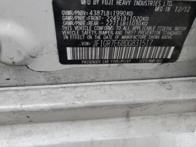 JF1GR7E68DG831517 - 2013 SUBARU IMPREZA WRX Ağ foto 12