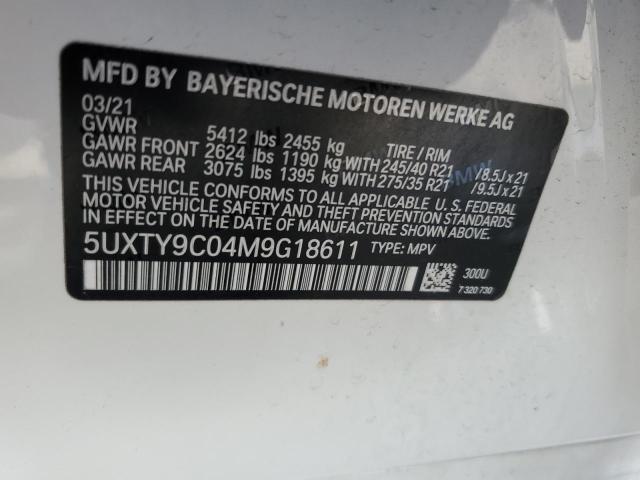 5UXTY9C04M9G18611 - 2021 BMW X3 XDRIVEM40I WHITE photo 12