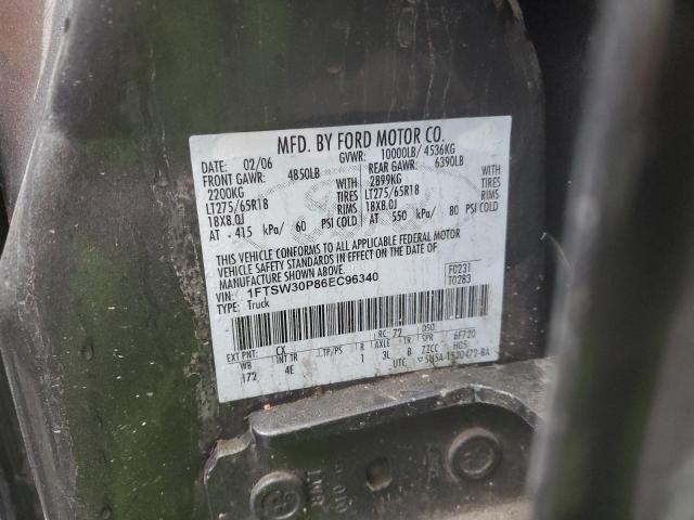 1FTSW30P86EC96340 - 2006 FORD F350 SRW SUPER DUTY GRAY photo 12