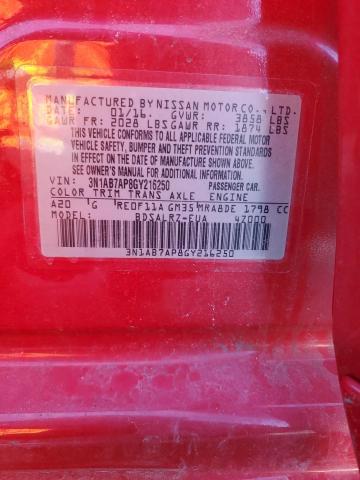 3N1AB7AP8GY216250 - 2016 NISSAN SENTRA S RED photo 13