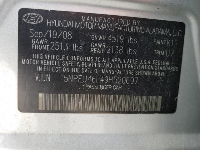 5NPEU46F49H520697 - 2009 HYUNDAI SONATA SE SILVER photo 13