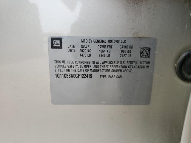 1G11C5SA0GF122419 - 2016 CHEVROLET MALIBU LIM LT GOLD photo 12