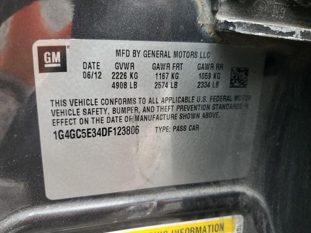 1G4GC5E34DF123806 - 2013 BUICK LACROSSE CHARCOAL photo 12