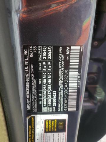 4JGDA5HBXEA428799 - 2014 MERCEDES-BENZ ML 350 4MATIC BLUE photo 13