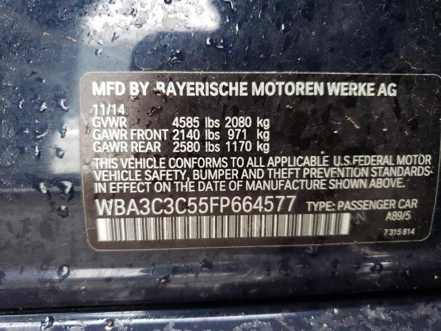 WBA3C3C55FP664577 - 2015 BMW 320 I XDRIVE BLUE photo 12