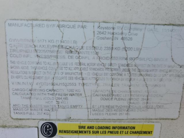 4YDT31924J1532553 - 2018 KEYSTONE SPRINTER TWO TONE photo 10