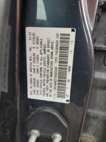 19UUA66217A020340 - 2007 ACURA TL GRAY photo 12