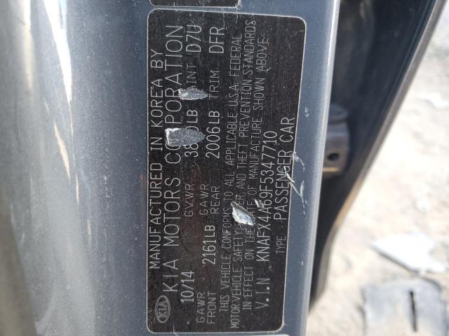 KNAFX4A69F5347710 - 2015 KIA FORTE LX GRAY photo 12