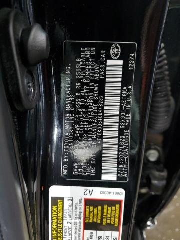 4T1BK3DB4CU448282 - 2012 TOYOTA AVALON BASE 黑色 照片 12