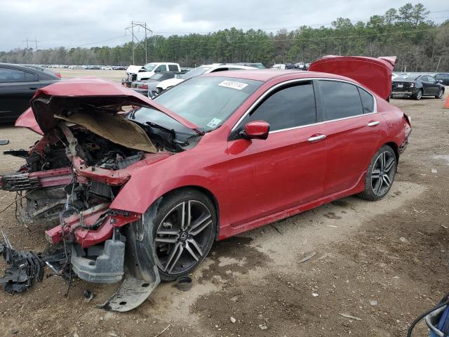 1HGCR2F50HA000640 - 2017 HONDA ACCORD SPORT RED photo 1