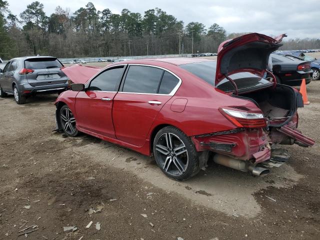 1HGCR2F50HA000640 - 2017 HONDA ACCORD SPORT RED photo 2