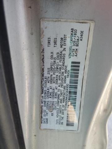 5TESN92N43Z164900 - 2003 TOYOTA TACOMA XTRACAB PRERUNNER ვერცხლისფერი ფოტო 12