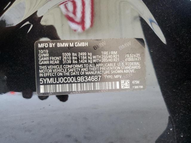 5YMUJ0C00L9B34687 - 2020 BMW X4 M COMPETITION BLACK photo 13