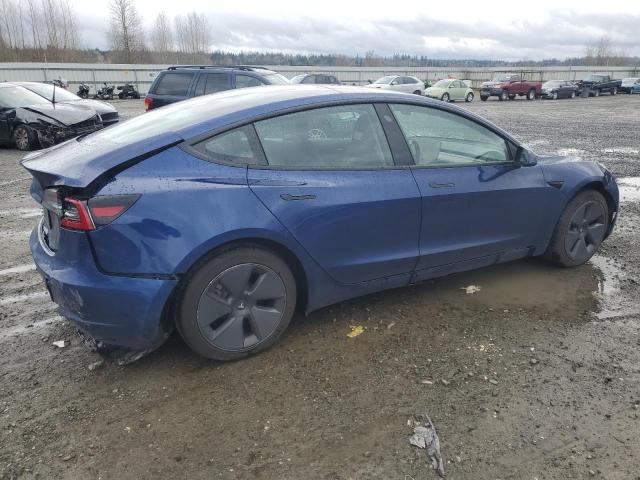 5YJ3E1EA1NF107721 - 2022 TESLA MODEL 3 BLUE photo 3