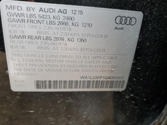 WA1L2AFP1GA092932 - 2016 AUDI Q5 PREMIUM PLUS BLACK photo 12