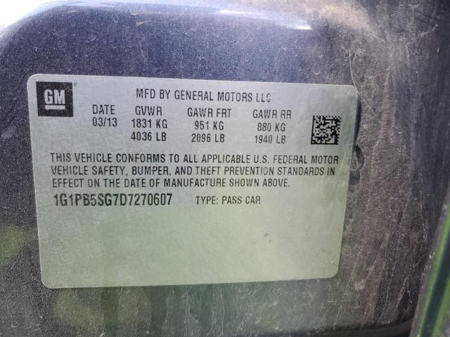 1G1PB5SG7D7270607 - 2013 CHEVROLET CRUZE LS CHARCOAL photo 12