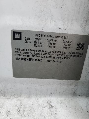 1G1JA5SH2F4116442 - 2015 CHEVROLET SONIC LS WHITE photo 12